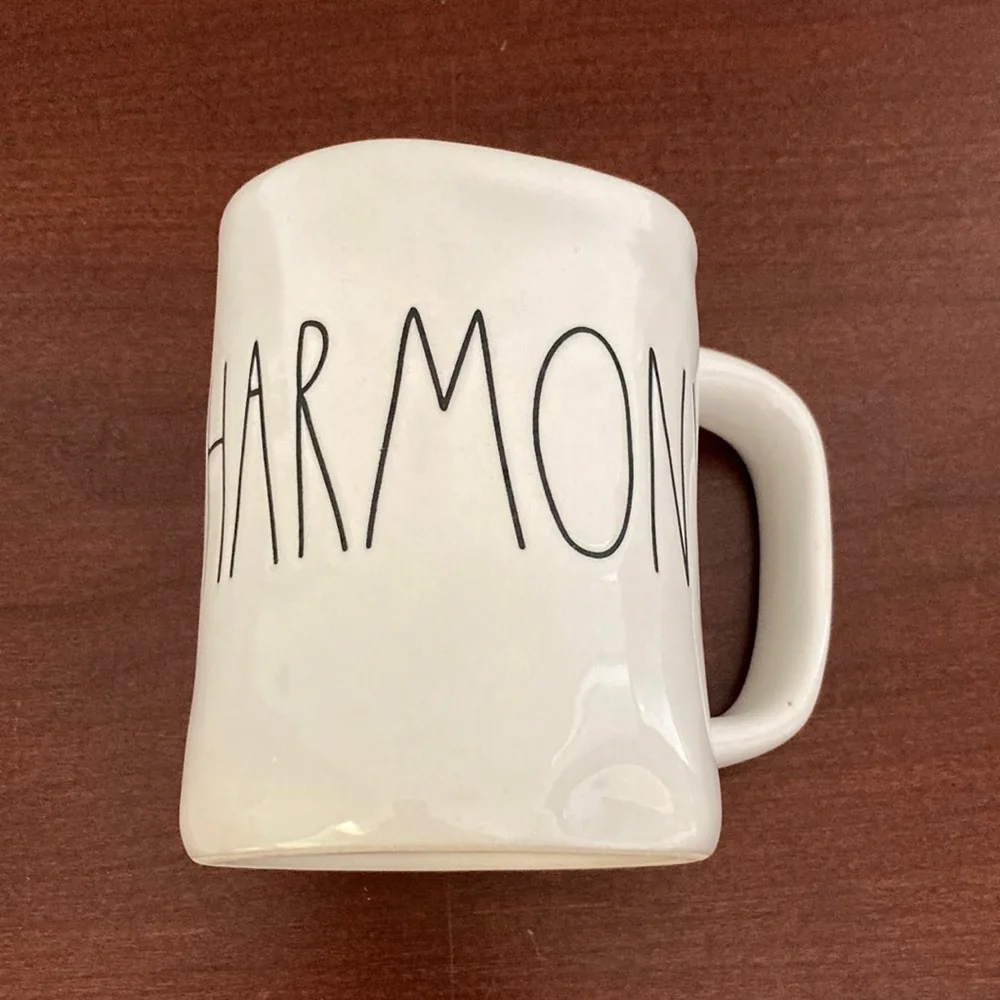 Rae Dunn 16 oz “HARMONY” mug.